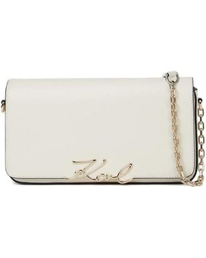 KARL LAGERFELD Logo Cross Body Bag - White