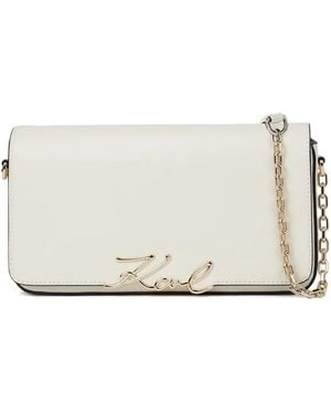 Karl Lagerfeld Logo Cross Body Bag - White