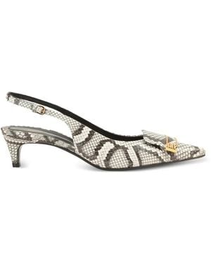 Sergio Rossi Evolv Printed Buckle Court Shoes - White