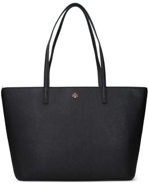 Tory Burch Logo-Detail Tote Bag - Black