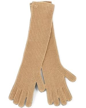 Weekend by Maxmara Apalmi Ribbed-Knit Long Gloves - Natural