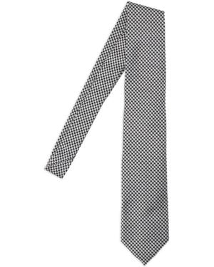 Tom Ford Houndstooth silk tie - Blanco