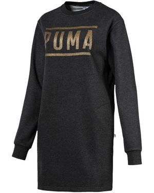 PUMA Logo Fleece Mini Dress - Black