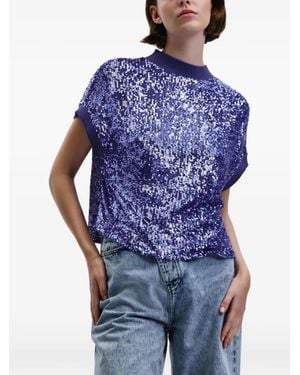 In the mood for love Cosima Sequin-Embellished Top - Blue