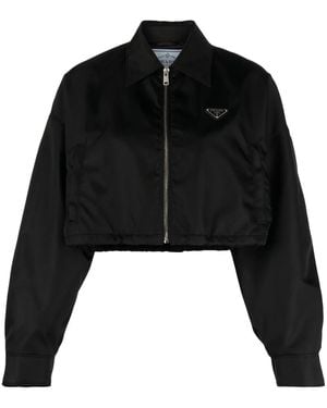 Prada Re-Nylon Cropped Nylon Jacket - Black