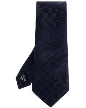 Giorgio Armani Patterned Silk Tie - Blau