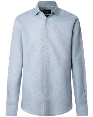 Hackett Kent Collar French Placket Shirt - Blue