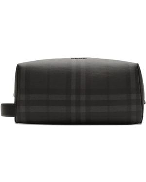 Burberry Pochette De Voyage Check - Black