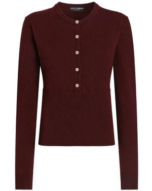 Dolce & Gabbana Cashmere Serafino Pullover - Red