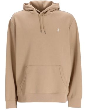 Polo Ralph Lauren Logo-Embroidered Cotton Hoodie - Natural