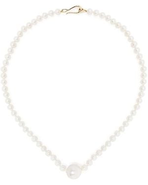 Mizuki Collar Sea of Beauty en oro amarillo de 14kt con perla de agua dulce - Blanco