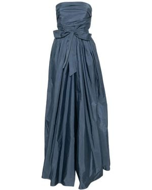 Max Mara Msequinoa Strapless Belted Maxi Dress - Blue