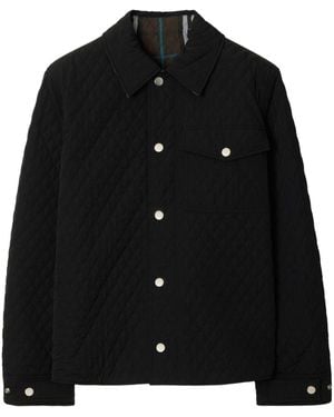 Burberry Quilted Lightweight Nylon Point-Collar Jacket - Black