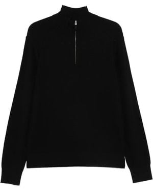 ZEGNA Zip Neck Sweater - Black