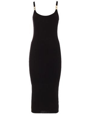 Just Cavalli Strap-Detail Midi Dress - Black