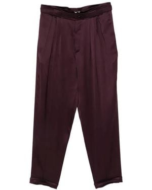 Saint Laurent Pleated Belted Trousers - Purple