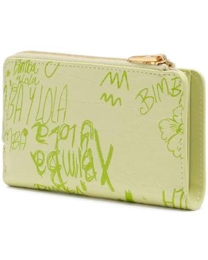 Bimba Y Lola Logo-Print Zip Wallet - Yellow