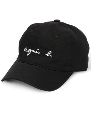 agnès b. Embroidered Logo Cap - Black
