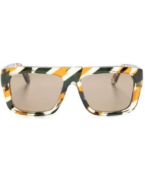 Gucci Sonnenbrille Mit Eckigem Gestell - Natur