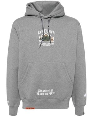 Aape By A Bathing Ape Logo Hoodie - Grey