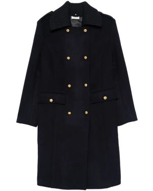 P.A.R.O.S.H. Ribbed-Collar Coat - Blue