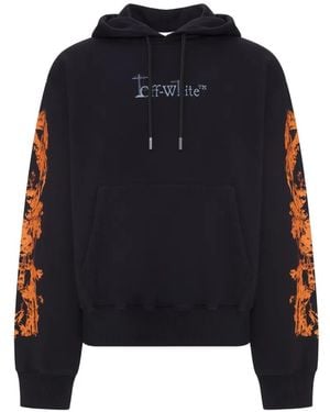 Off-White c/o Virgil Abloh Graphic-Print Drawstring Hoodie - Blue