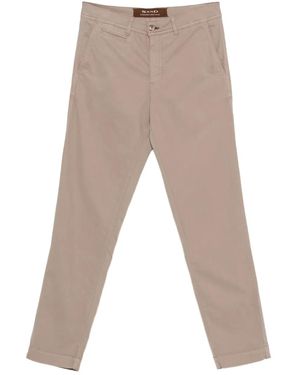 Sand Dilan suede-touch trousers - Natur
