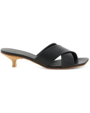 Vicini Square-Toe Heeled Sandals - Black