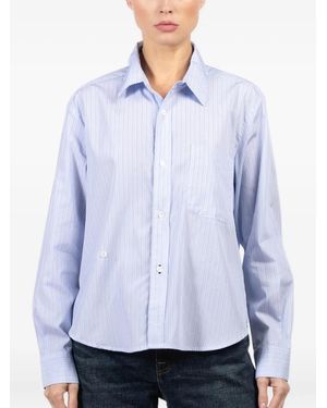 CISSA Camicia A Righe A Maniche Lunghe - Bianco