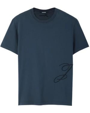 Jacquemus T-Shirt Con Logo - Blu