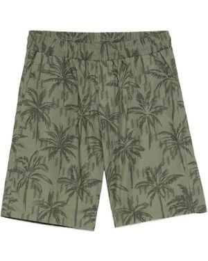KARL LAGERFELD Palm-Print Shorts - Green