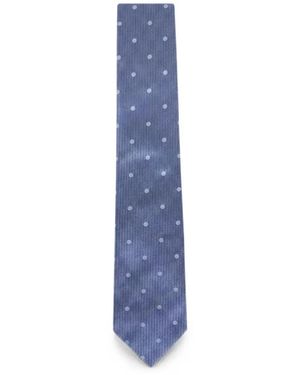 Tom Ford Polka-Dot Ribbed-Knit Tie - Blue