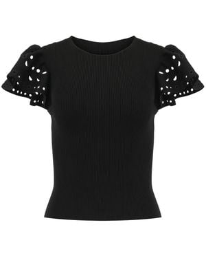Ulla Johnson Edith Ruffle-sleeve Top - ブラック