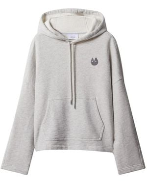 Maison Kitsuné Logo-Patch Drawstring Hoodie - Gray