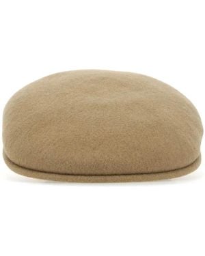 Kangol Logo-Embroidered Wool Felt Flat Cap - Natural
