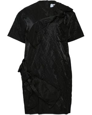 MSGM Crinkle Bow Mini Dress - Black