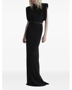 Mugler Draped Sleeveless Gown - Black