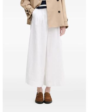 Pedro Del Hierro Madrid Pleated Linen Trousers - White