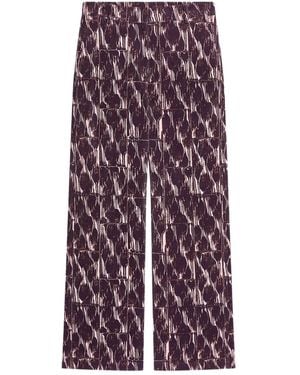 Dries Van Noten アブストラクトパターン パンツ - パープル