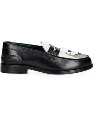 Clarks Craftmaster Graphic-Print Leather Loafers - Black