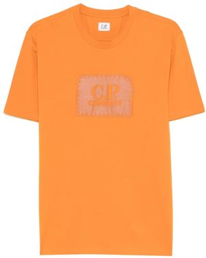 C.P. Company Jersey 30/1 Short-Sleeve Logo Label T-Shirt - Orange