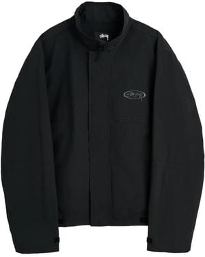 Stussy Mx Logo-Print High-Neck Jacket - Black
