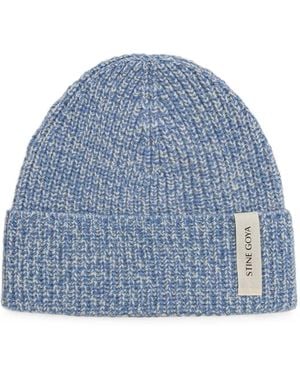 Stine Goya Ribbed-Knit Beanie Hat - Blue