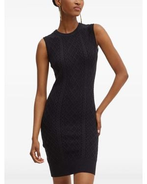 Silvian Heach Cable-Knit Sleeveless Mini Dress - Black