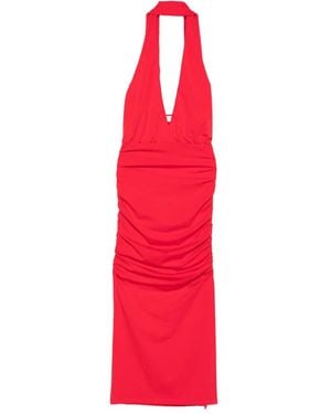 ROWEN ROSE V-Neck Maxi Dress - Red