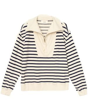Xirena Kat Half-Zip Striped Sweatshirt - White