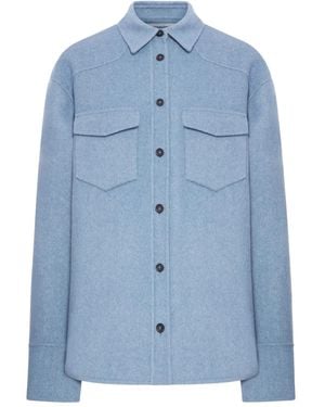 Sportmax ダブルフェイス ウールシャツ - ブルー