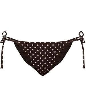 Matteau Polka-Dot Side-Tie Bikini Bottoms - Brown