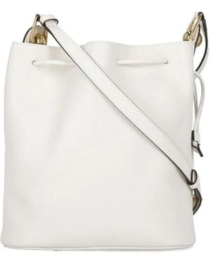 Furla ドローストリング レザーショルダーバッグ - ホワイト