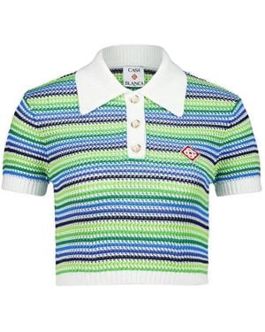 CASABLANCA Short Sleeve Polo Shirt - Blue